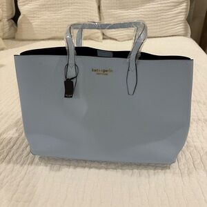 NWT Kate Spade Light Blue Structured Tote with Luxurious Leather